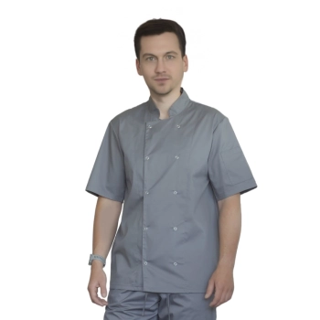 Bluza kucharska szara na napy elastyczna krótki rękaw roz.S